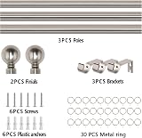 Aspire Homeware Extendable Curtain Pole 160-300 cm Brushed Silver 28 mm 60 mm view 5