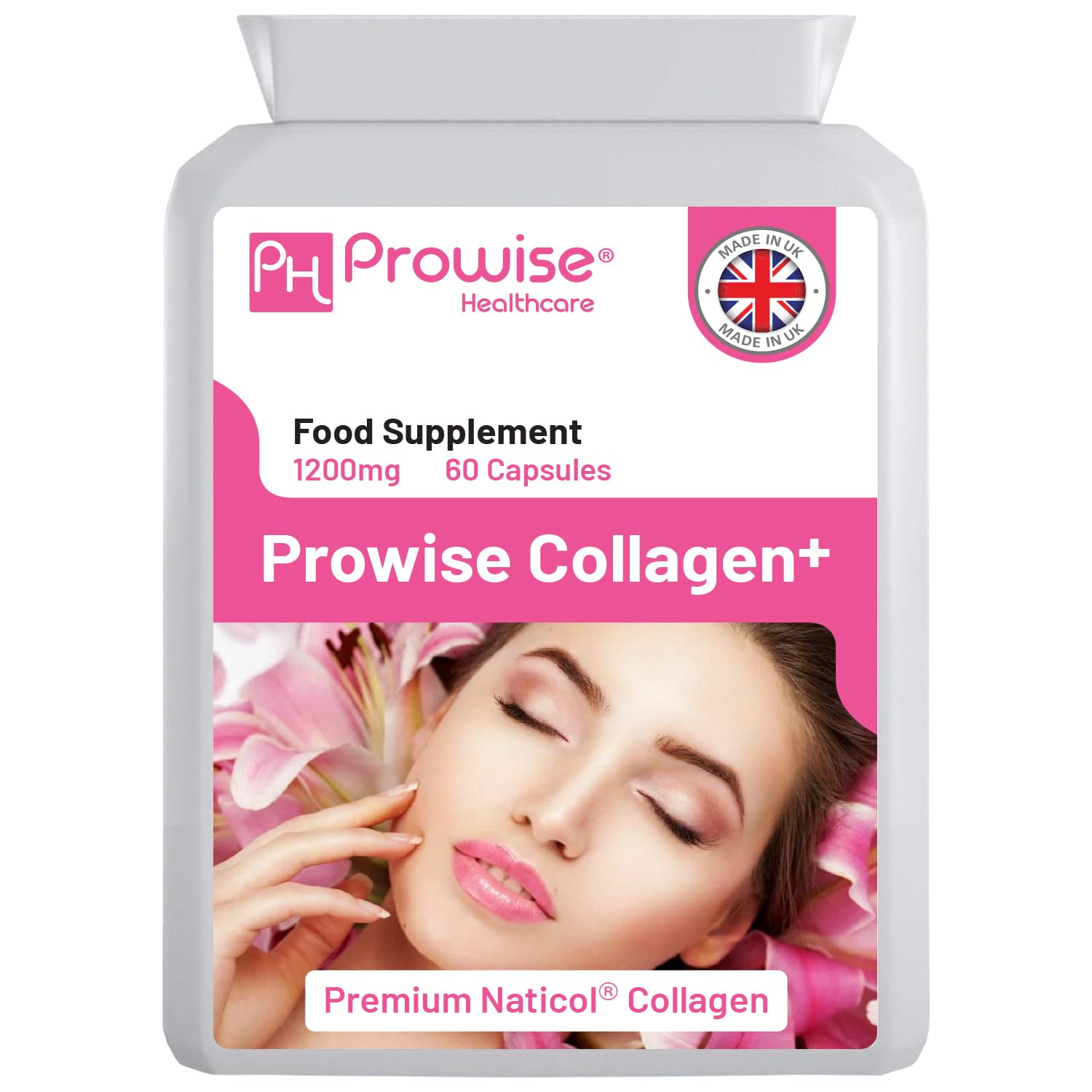 Marine Collagen+ 1200mg - 60 Capsules | No Synthetic Fillers or Binders |UK Manufactured | GMP Standards by Prowise Healthcare