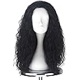 iCos Yan Dream Long Curly Fluffy Dirty Black Human Hair Wig Witch Hair Wig Halloween Costume Movie Cosplay Punk Wig Adult Men Women Wig