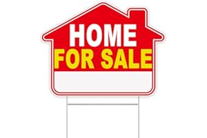 GXGGUS Home For Sale Sign with Stakes, 1-Pack 17"x13" Double-Sided Signs, Corrugated Plastic, H-Metal Stakes, Estate Sale Sig