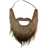 VIGUEUR Mustaches Self Adhesive Fake Beard, Costume Party Accessory for Adults, Brown