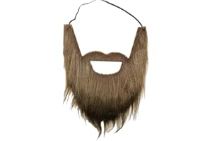 VIGUEUR Mustaches Self Adhesive Fake Beard, Costume Party Accessory for Adults, Brown, Brown, standard