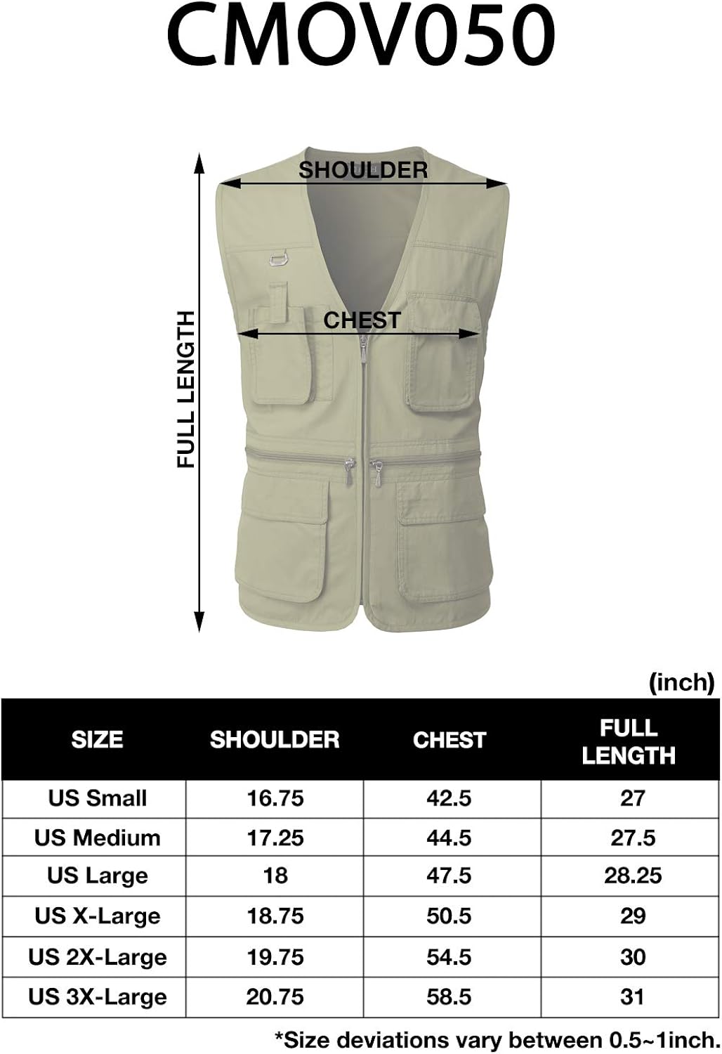 H2H Men's Active Wear Outdoor Vests Work Safari Fishing Travel Utility Summer Vest: Clothing