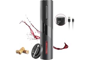 Electric Wine Opener, Wine Gift Automatic Wine Opener with Aluminum Foil Cutter, Rechargeable Wine Corkscrews Bottle Opener w