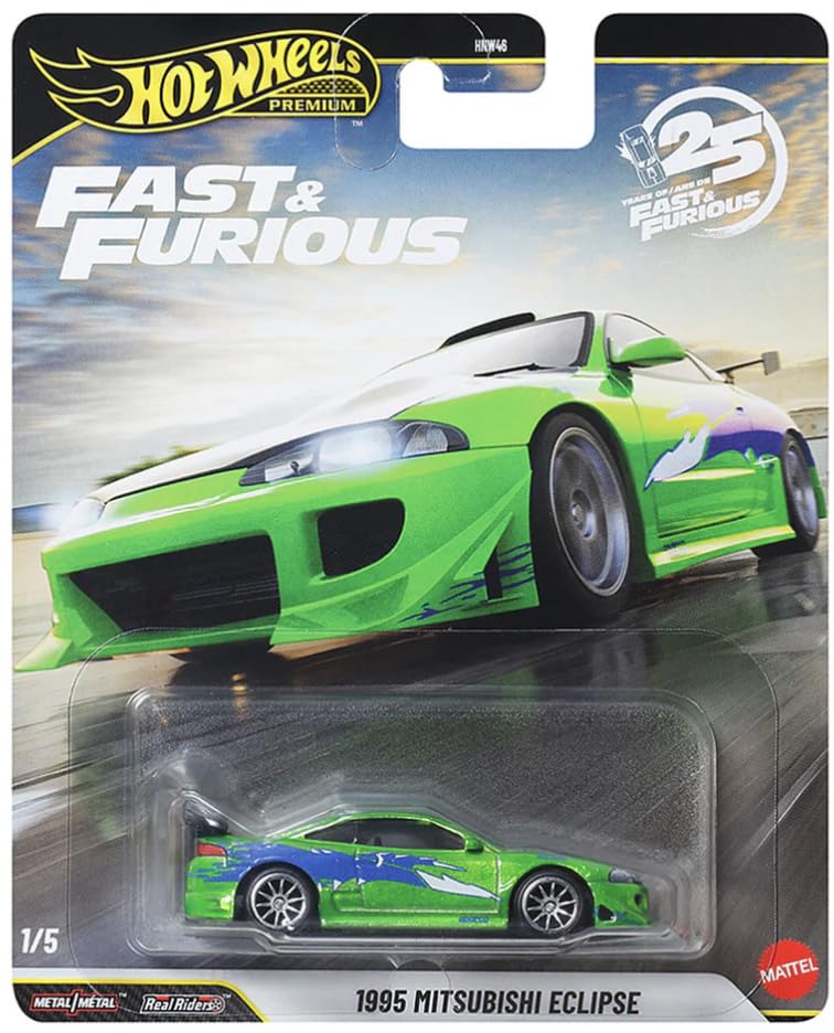 Hot Wheels | 1995 Mitsubishi Eclipse | 25 Years of Fast & Furious | Collectable Cars | HNW46 | JHW68-LA10
