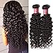 Nadula 8A Brazilian Deep Wave Hair 1 Bundle Remy Virgin Human Hair Weave Extensions Natural Color (24inch)