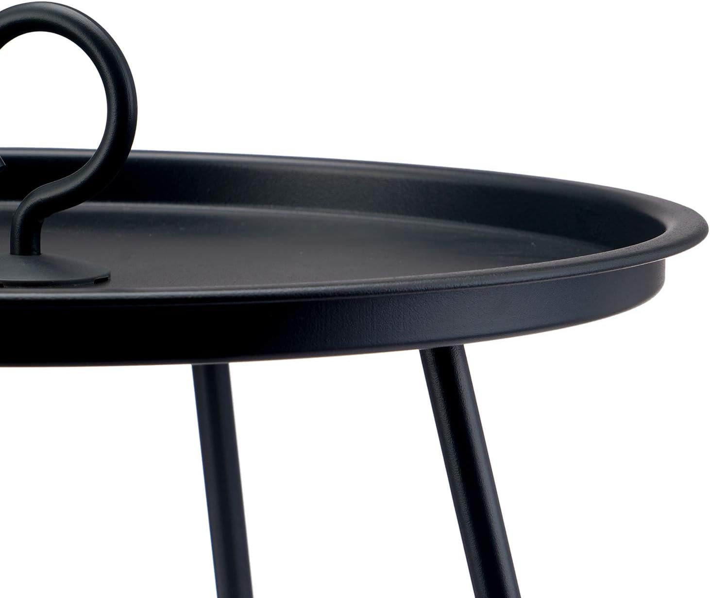 Maxking Outdoor Side Table Lightweight Round Outdoor End Table Weather Resistant Outdoor Coffee Table Perfect for Garden,Yard,BBQ,Camping -Black: Kitchen & Dining