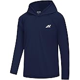 Nukuvara UPF 50+ Boys Rash Guard Hoodie Long Sleeve Youth Kids Swim Shirt UV Sun Protection Hooded for Fishing Running Beach