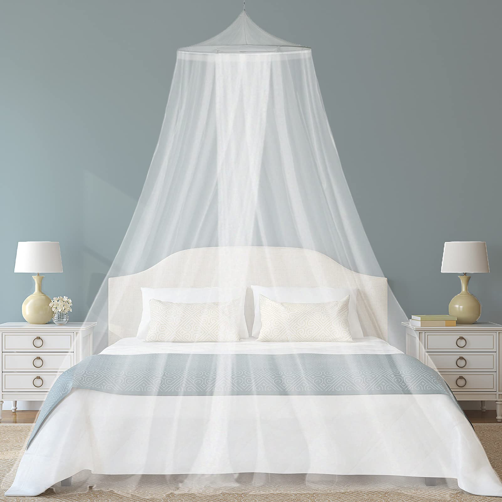 Mosquito Net Double Bed, White Large Mosquito Net for Travel and Home, Travel Mosquito Net Bed, Bed Canopy, Double Bed, Mosquito Net Bed, Mosquito Net with Mounting Material (0.6 m x 2.5 m x 11 m)