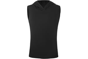 RIKUAOU Boys Youth Sleeveless Compression Hoodie Shirt,Quick Dry Football Basketball Undershirt,Athletic Soft Tank Tops Sport