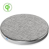 Wireless Charger, Leaqu Aluminum QI Wireless Charging Canvas Pad For IPhone X, IPhone 8 / 8 Plus, Fast Wireless Charger For Samsung Galaxy Note 8 / S8 / S8 Plus, S7 / S7 Edge , S6 Edge Plus, Sliver