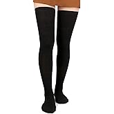Moon Wood Women Thigh High Socks Extra Long Cotton Knit Warm Thick Tall Long Boot Stockings Leg Warmers