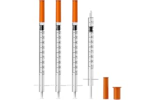 Insulin Syringe 30G 1mL/cc 5/16" (8mm) Insulin Syringe with Needle Individually Wrapped, Pack of 25