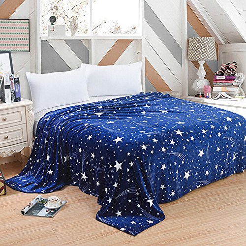 BeautyShe Fleece Blanket,Plush Soft Micro Throw Rugs for Lap, 39.4x27.6 inches Couch Sofa Bed Throw Rug for Kids Adult Men Women (Dark Blue, S) - Thumbnail 3