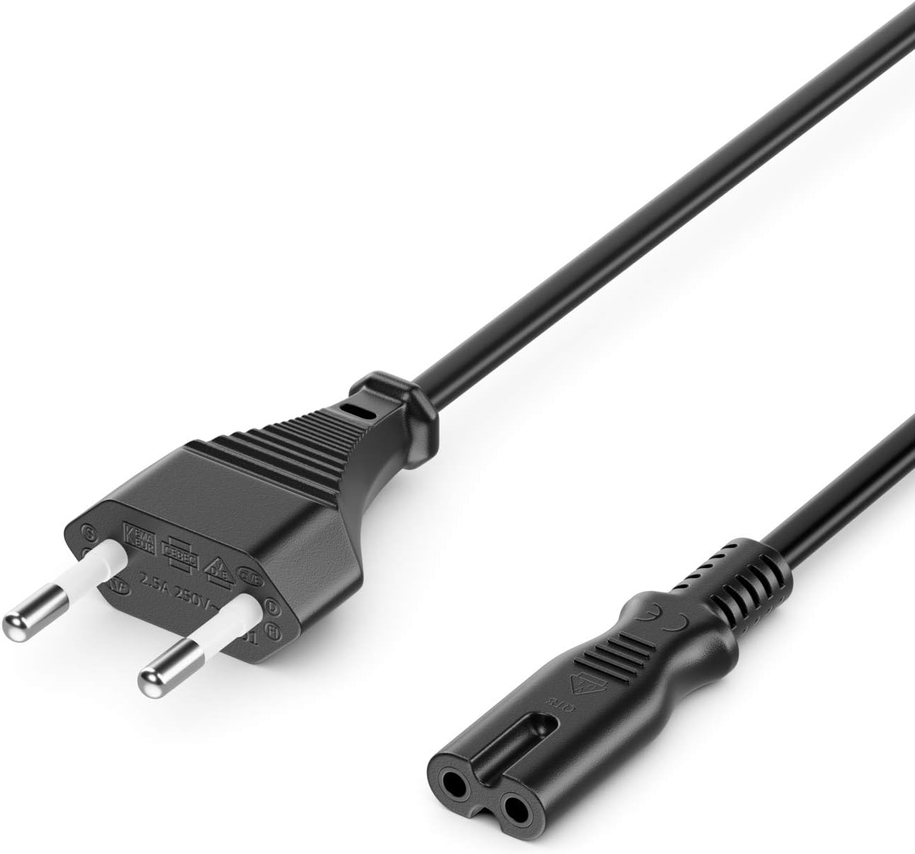 Cavo di alimentazione EU Euro 2 PIN Spina ad angolo retto, Ancable 90 gradi IEC C7 Figura 8 Cavo per Samsung Philips Toshiba LG Sony Sharp TV a LED Flat TV Sky