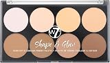 W7 Shape & Glow 8 Shade Contour Highlight Face Makeup Powder Palette view 3