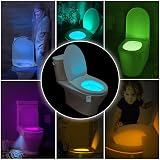 HOTUT Motion Sensor Toilet Night Light 16 Colors USB Rechargeable 4m view 7