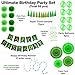 Enfy 55 pcs Green Gold Birthday Party Decorations Set, Paper Fans, Balloons, Happy Birthday Banner, Pom Poms Flowers, Paper Garland, Swirls, Tassels for Adults and Kids Birthday Party Decoration