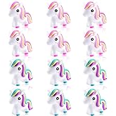 WOZADU 3D Unicorn Shaped Silicone Focal Beads for Keychain Making, 12 PCS Animal Silicone Beads for Pen, Loose Bead Bulks for Bracelet Necklace Lanyard Jewelry and Handmade Crafts Making