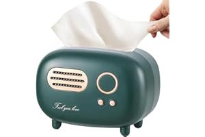 Toilet Paper Storage Containers, Retro Tissue Box Radio Shape Tissue Box Non-Slip Tissue Cover Box Vintage Square Tissue Box 