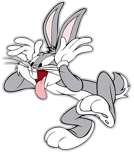 Looney Tunes Gossamer & Bugs Bunny Vinyl-Aufkleber – 9,4 Cm, Offiziell Lizenziert, Feuchtigkeitsresistent