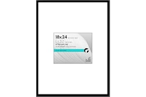 Americanflat 18x24 Poster Frame with Polished Plexiglass - Use as 10x8 Frame with Mat or Display 18x24 Photo Without Mat - St