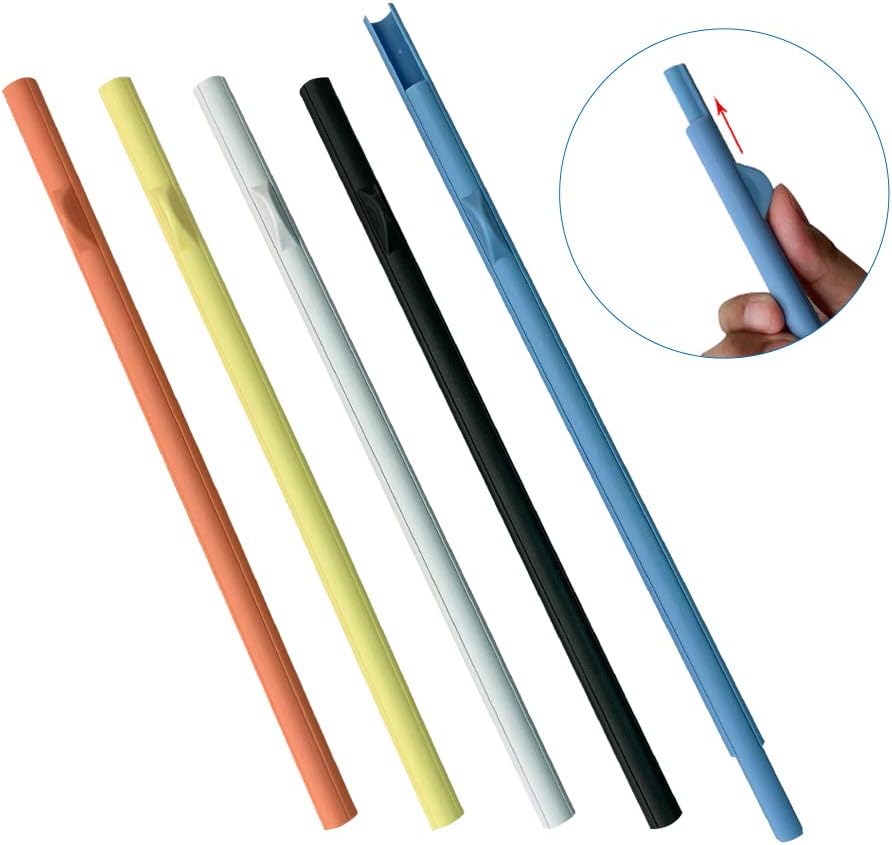 DOFYWARE Easy Clean Reusable Drinking Straws - 5 Pack 9.1 inch BPA Free Food-grade Plastic Reusable Splittable Straws