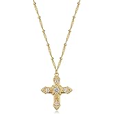 MTMY Gold Cross Necklace 14K Gold Plated Dainty Gold Cross Pendant Necklace for Women Delicate Necklace Jewelry