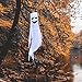 FUNNISM 48'' Large Halloween Ghost Windsock Hanging Decoration with Swivel Hanging Clip, Cute Flying Ghost for Yard, Patio, Lawn, Garden, Holiday Party Supplies, Halloween Outdoor Indoor Decoration