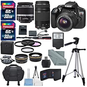 Photo Savings Canon EOS Rebel T6 DSLR Camera with EF-S 18-55mm f/3.5-5.6 IS II Lens, EF 75-300mm f/4-5.6 III Lens, and Deluxe Accessory Bundle