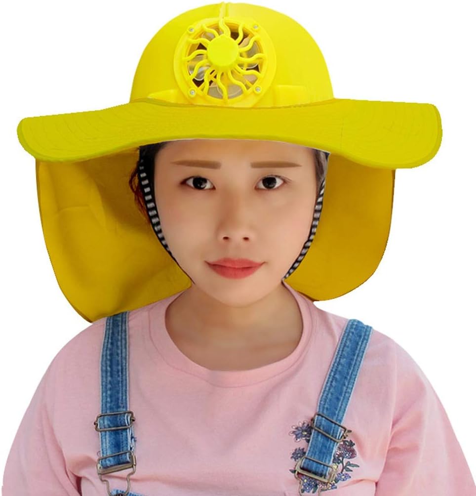 CLYANQM Multi-function Helmet With Solar Fan, Construction Site Summer Fan Cap Anti-smashing Sunscreen Cooling Ventilation Work Cap, With Sun Visor, Multi-color Optional (Design : F)