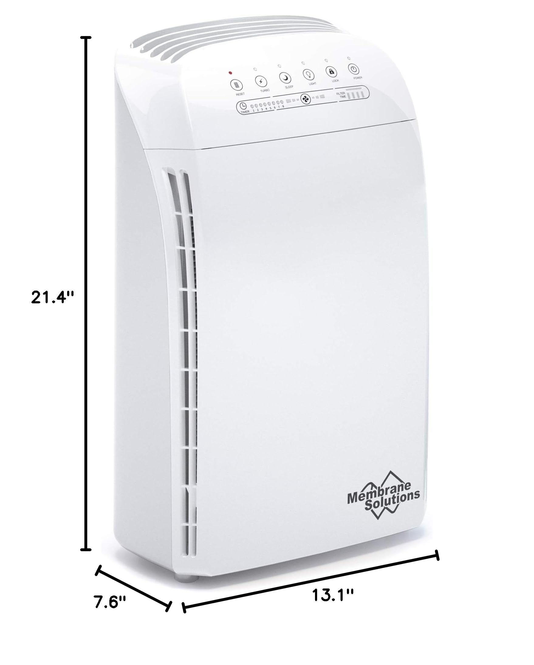 Membrane Solutions MSA3 Air Purifier for Home, Room Up to 1590 sq ft. H13 True HEPA Filter Air Purifier for Bedroom 22db, 100% Ozone Free Air Cleaner for Smoke, Pet Odor Remove 99.97% Allergens, Dust