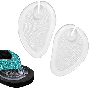 XMSTOY 2 Pairs Transparent Self-Adhesive Silicone Gel Thong Sandal Forefoot Insoles Flip Flops Slippers Cushion Inserts Grip