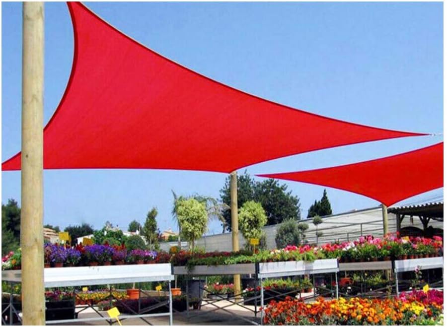 JJHH Sun Shade Sail Waterproof Rectangle/Square for Patio Outdoor Canopy Sunshade Sail Shade Cloth,Red,2x2m(6.5x6.5ft)