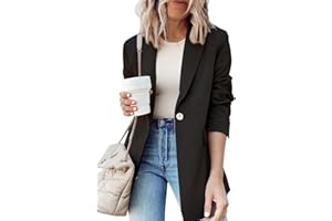 Dokotoo Womens 2023 Fashion Fall Lapel Collar Buttons Blazer Jackets for Women Business Casual