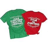 Christmas Couples His and Her Shirt: Family Matching Xmas Outfits Sets - Funny Holiday Graphic Pajamas Tees Top