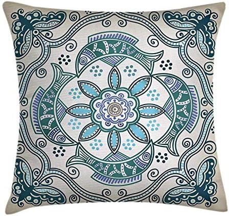 Tiki Bar Throw Pillow Cushion Cover, Hand Drawn Style Mai Tai Cocktail in a Glass and The Recipe Hawaiian Drink, Decorative Square Accent Pillow Case, 18 X 18 inches, Orange and White