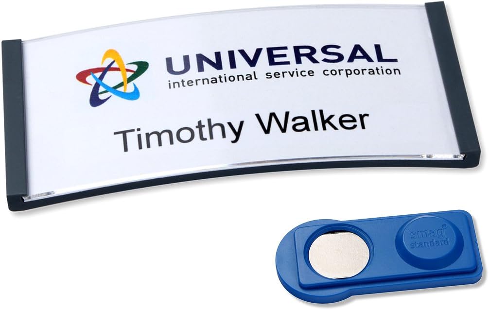 Set 20 Badge Portanome Polar® 30 Magnetici - Colore Antracite Con Fogli Stampa - Foto 2