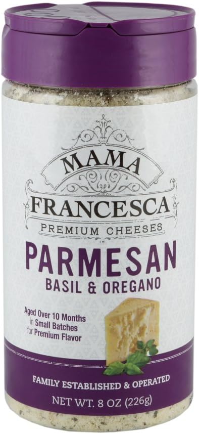 Mama Francesca Premium Parmesan, Basil and Oregano Cheese, 8 Ounce