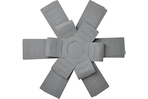 MOFASON Pot & Pan Protectors, 3-Piece Silicone Cookware Protector Pad, Stacking Pan Protector. It Has a Unique Opening and Fixing Design That Can be Used to Protect and Separate Pots and Pans-Grey