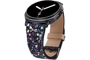 ASOTC Bling Band Compatible with Samsung Galaxy Watch 8 40mm 44mm/Watch 8 Classic 46mm, Sparkle Glitter Dressy Leather Replac