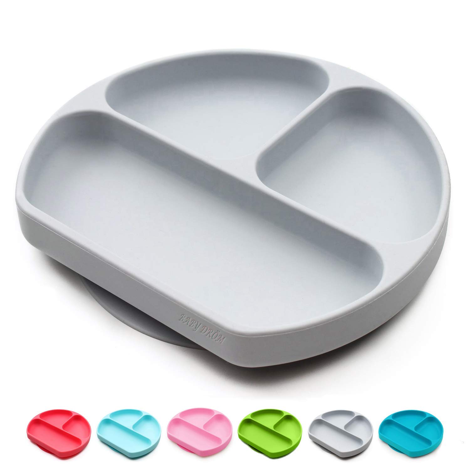 Baby Dröm Suction Plates for Babies, Toddlers, Silicone Placemats for