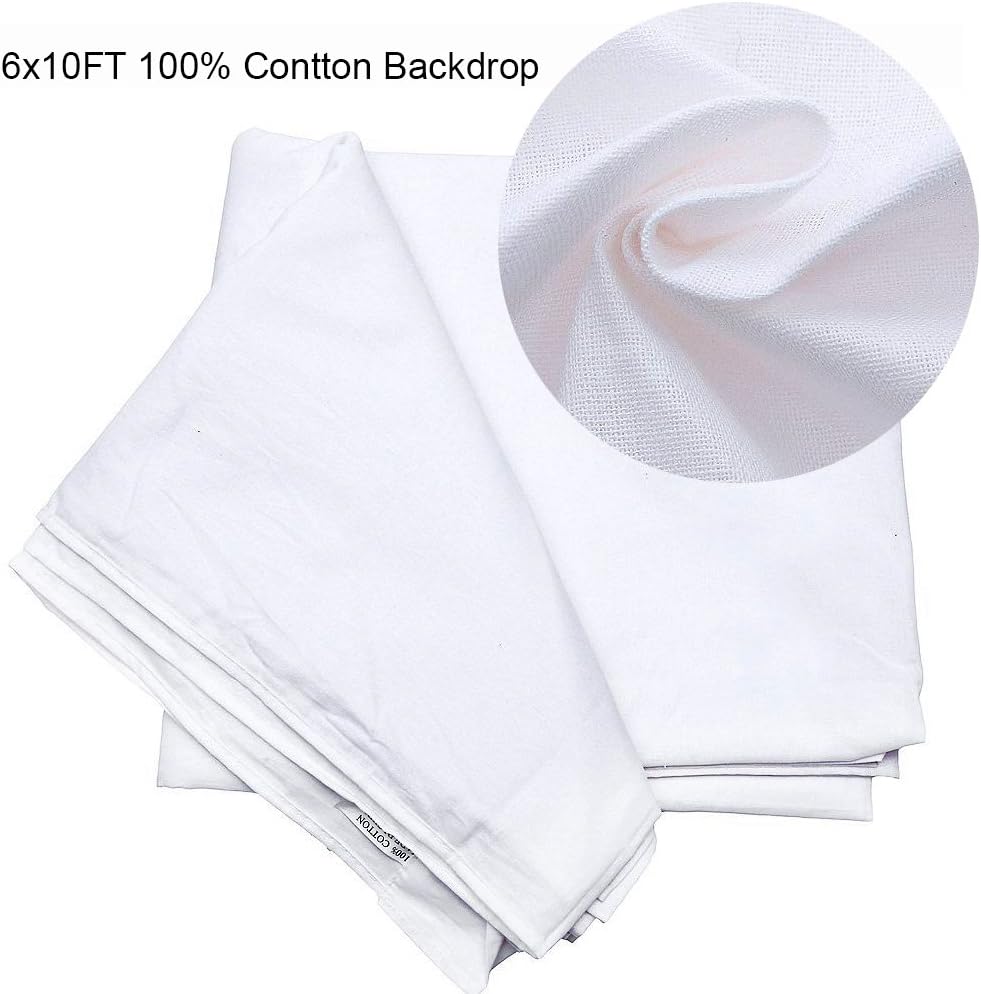 Photography Backdrop Background Screen Photo Studio Cotton 5x10Ft / 1.6x3m White