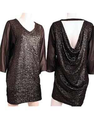 BCBGeneration Women's Black Open Back Draped Cocktail Dress XME6T610