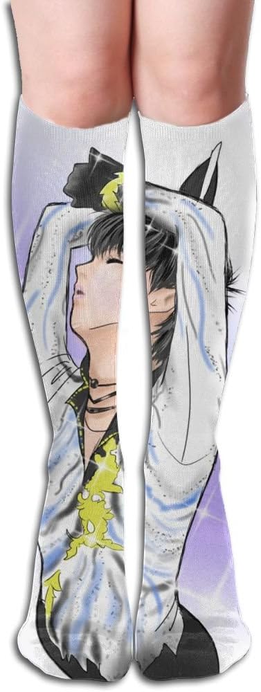 Unisex Yuzuru Hanyu Toronto Cricket Skating And Curling Club Design Elastic Long Socks Compression Knee High Socks (50cm) For Sports, Running, Travel