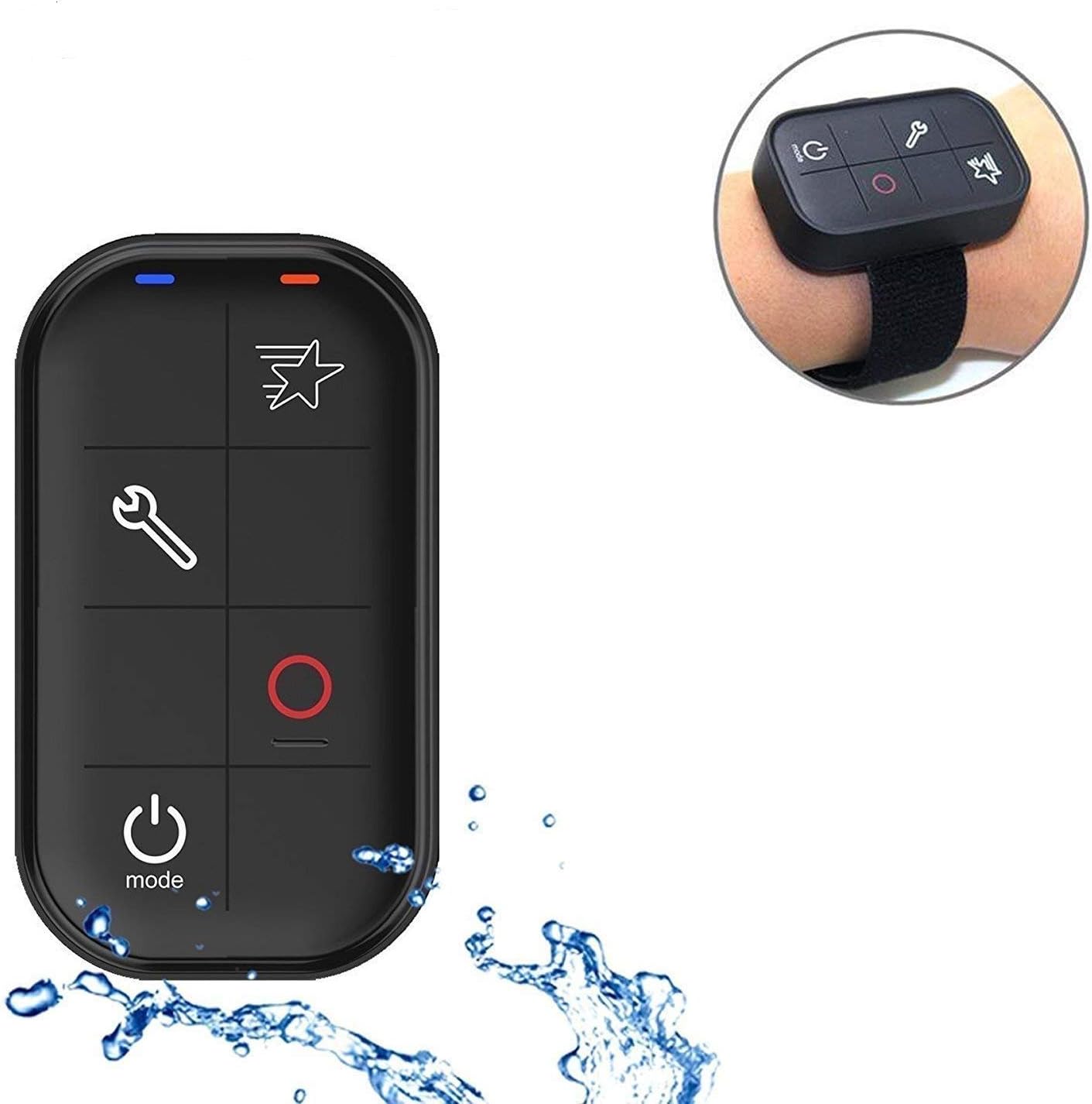 Gopro Remote Control Wireless Smart Remote with Wrist Strap & Magnetic Charger IP67 Waterproof for Gopro Fusion, Hero Session, Hero LCD, Hero 3+/Hero 4/ Hero 5/Hero 6/Hero 7 Black