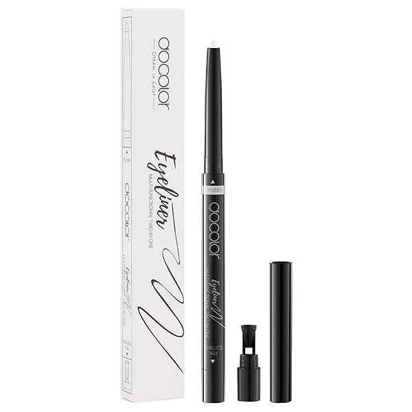 DOCOLOR EYELINER GEL PEN ULTRA-PIGMENTED WATERPROOF SMUDGE-PROOF GEL EYELINER PENCIL, WHITE