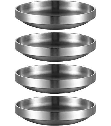 8 Pack 3.2 Inch Stainless Steel Sauce Dishes - 2oz Mini Dipping Bowls For Condiments, Sushi, Appetizers & Prep