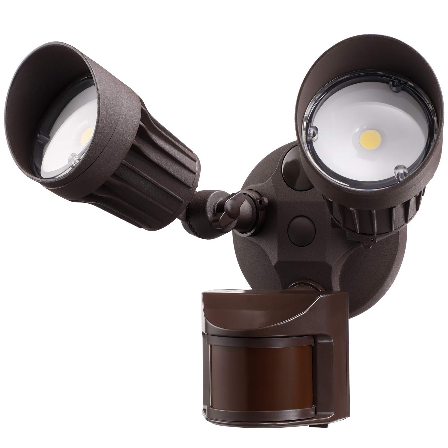 LEONLITE 2 Head LED Outdoor Security Floodlight 2 BRZ, Daylight (5000k