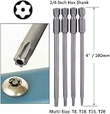Bestgle 16pc 1/4 Inch Magnetic Screwdriver Bits Set 100mm Hex Torx Phillips view 5